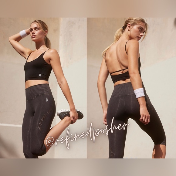 Free People Pants - Free People Movement Good Karma High Rise Crop Leggings Washed Black XS/S NEW